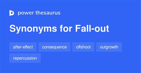 fallout synonyms|fallen out synonym.